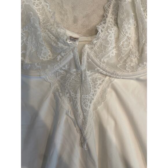 POPILUSH Shapewear Lace V Neck Side Slit Slimming Maxi Slip Dress Large White - Picture 8 of 14